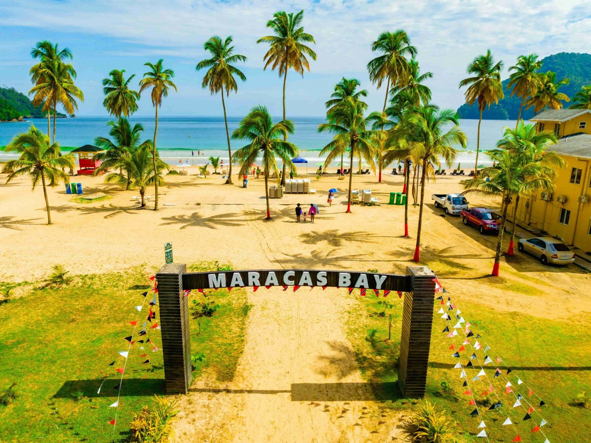 Aerial View of Tropical Beach and River