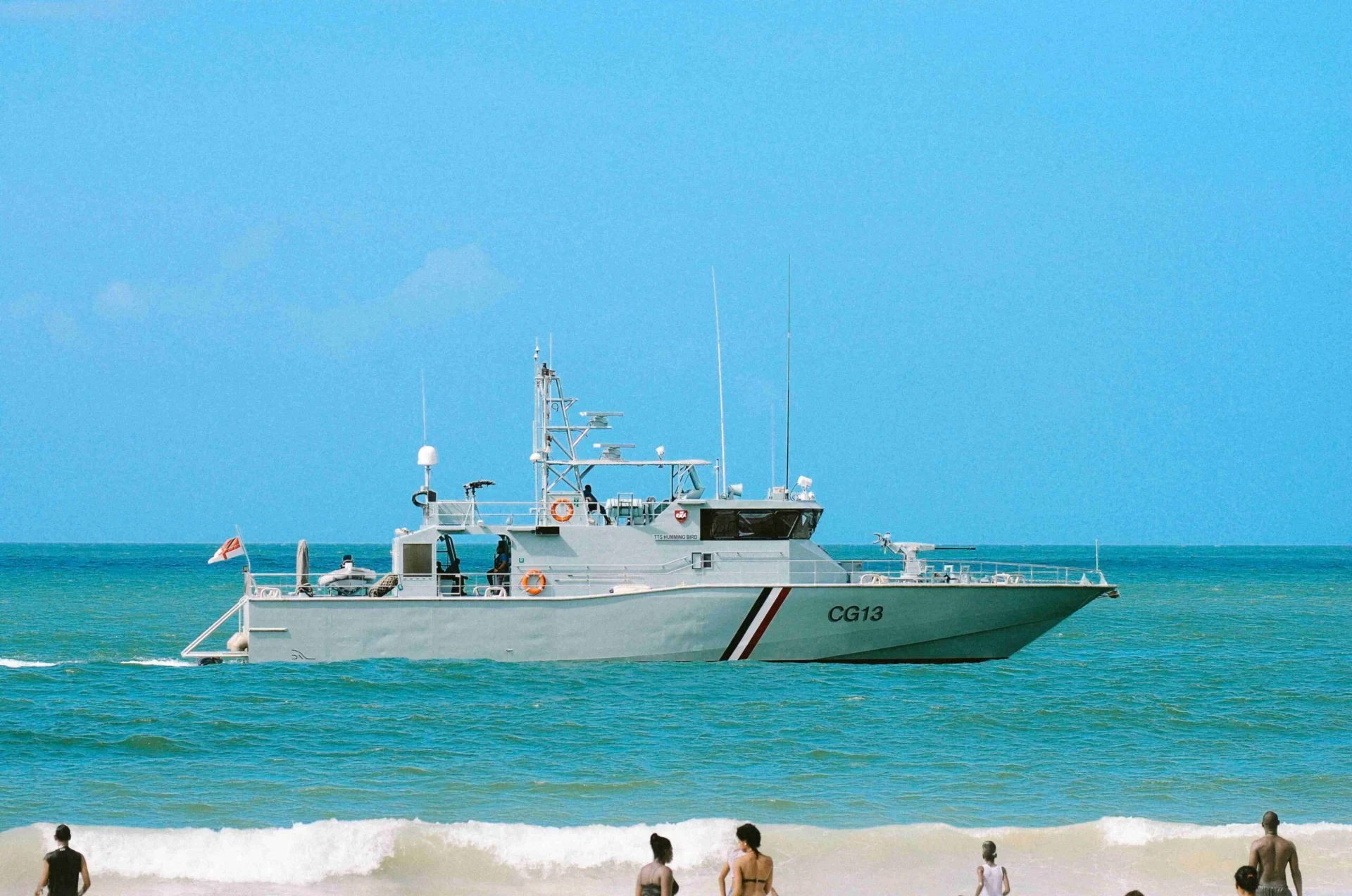 Tropical Village Beach with Fishing Boats